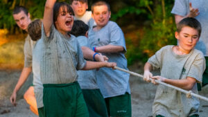 Boys at Mayhew working together