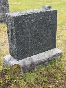 Gravestone of Boston Tea Party Participant Samuel Howard with Commemorative BPT Plaque